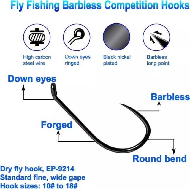 25 Competition Barbless Nymph/Streamer Fly Hooks #8 #10 #12 Czech