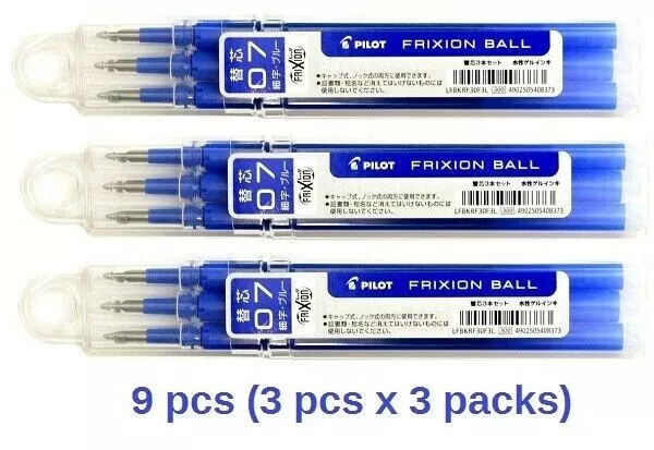 PILOT LFBKRF30F3L FriXion ball Refill 0.7mm Blue ink 9 pcs SET (3pcs x 3 packs)