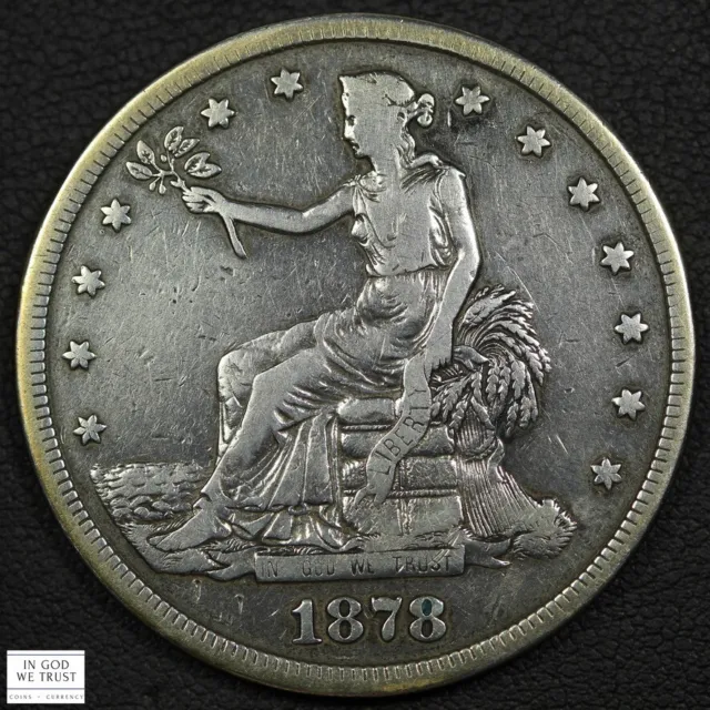 1878 S Trade Silver Dollar $1 - Cleaned