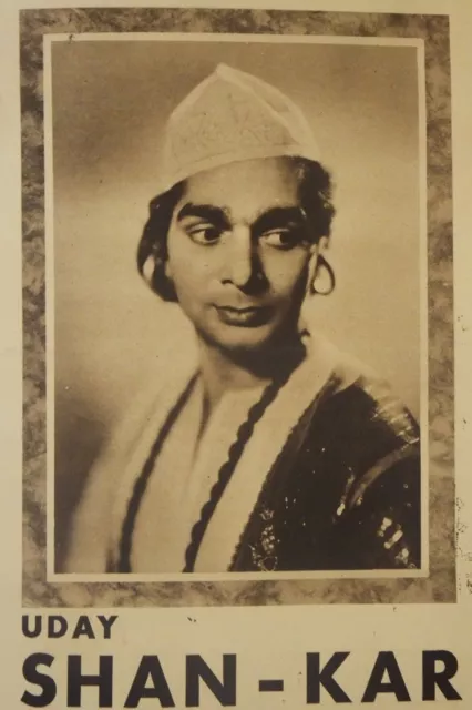 UDAY SHANKAR, danseur indien, 2 photographies et un programme salle Pleyel, 1936