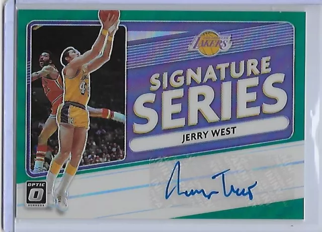 2020-21 Optic Signature Series green auto JERRY WEST HOF Los Angeles Lakers