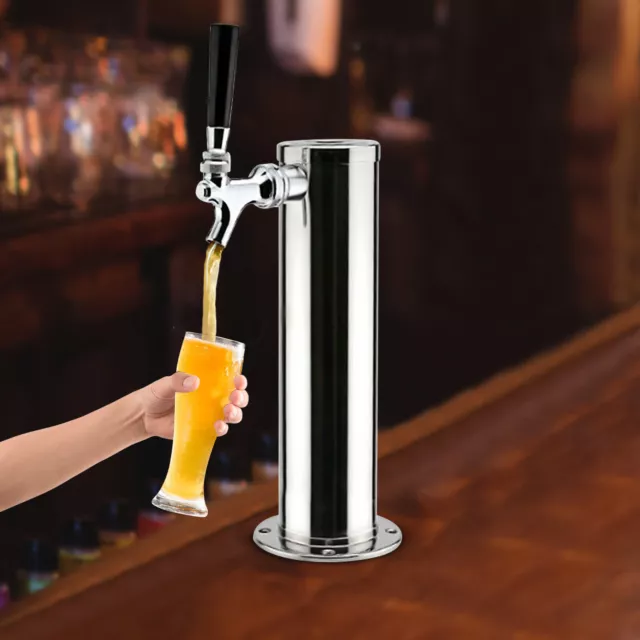 13''Draft Beer Tower Stainess Steel Single Tap Draft Beer Dispenser for Home Bar