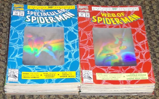 WEB OF SPIDER-MAN & SPECTACULAR SPIDERMAN VOL 1 MARVEL COMICS 1st SERIES LOT VF-