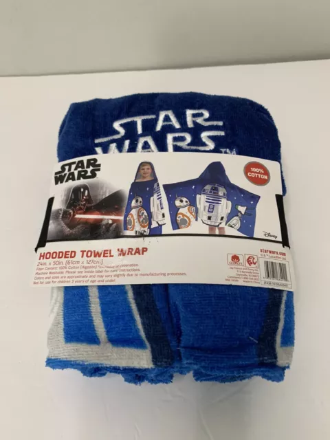 Envoltura de toallas con capucha para jóvenes de Star Wars ¡NUEVA!