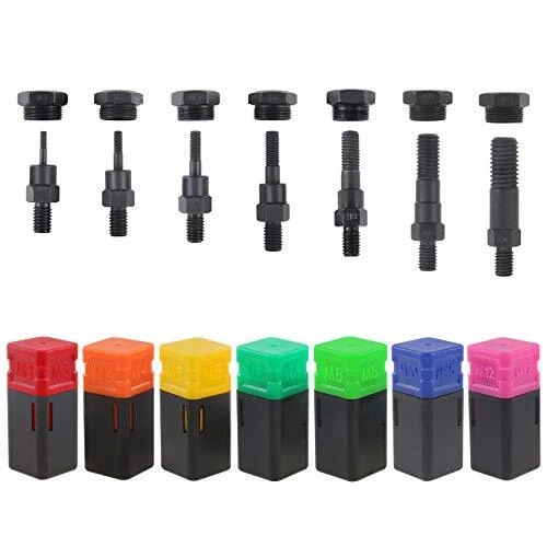 Assorted 7PCS Metric M3 M4 M5 M6 M8 M10 M12 Rivet Nut Gun Mandrel and Nose Pi...
