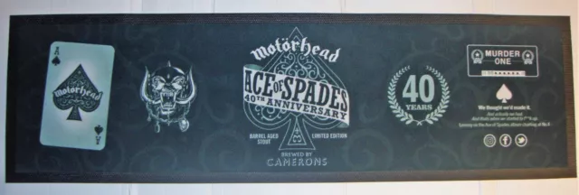 Motorhead Ace Of Spades 40Th Anniversary Large Bar Runner Drip Mat Lemmy New