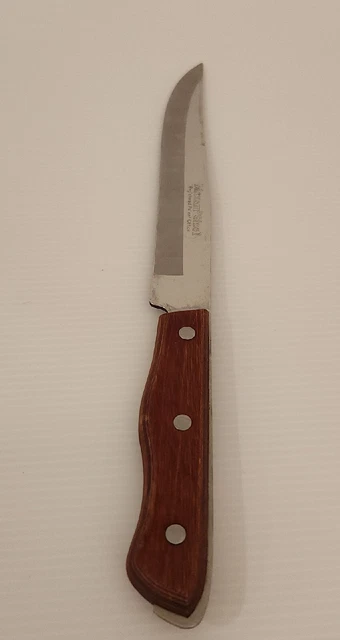 Cuchillo de cocina vintage Maxam acero 8" hoja de acero inoxidable Japón mango de madera cortado