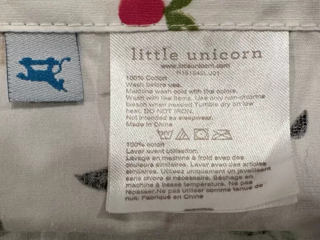 Little Unicorn Berry & Bloom Cotton Muslin Crib Skirt Euc 3