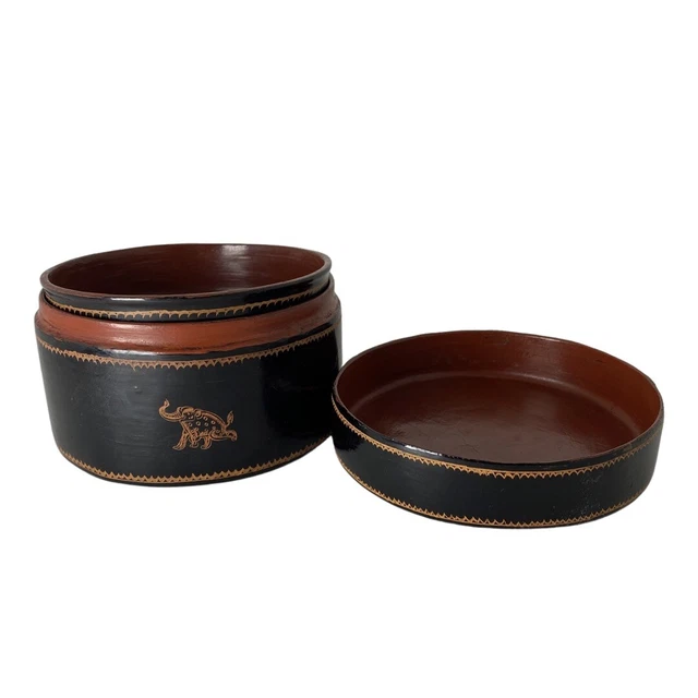 Burmese Box Lacquer Vintage Box a Betel Kun-it Box Lacquerware 4