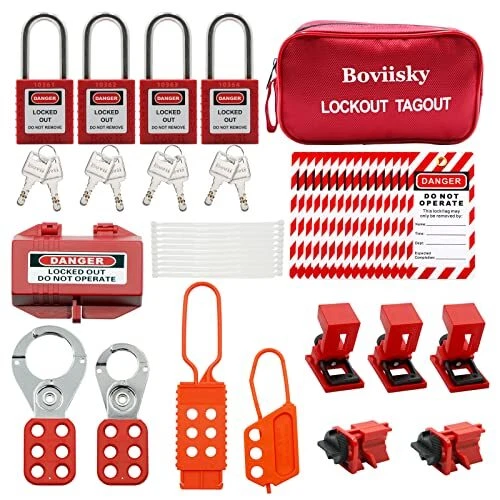 Electrical Lockout Tagout Kit - Circuit Breaker Lockouts, Plug Lockout, Group