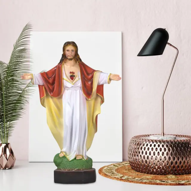 Jesus Resin Figures Desk Display Catholic Statue for Church Shelf Fireplace