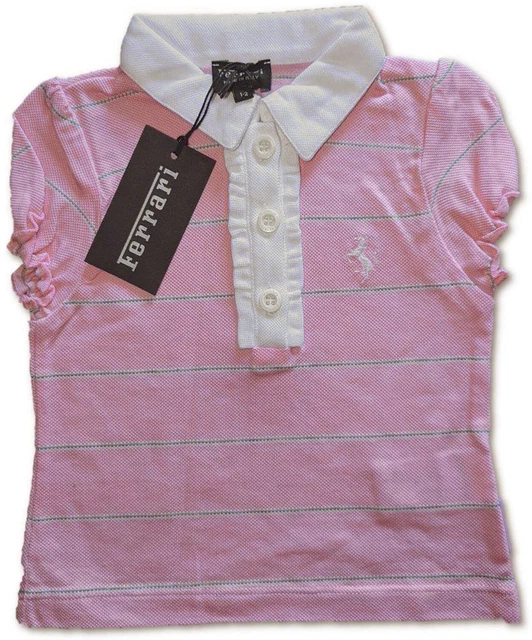 POLO Scuderia Ferrari Team F1 Formula 1 Polo Bambini NUOVA Bambini Rosa