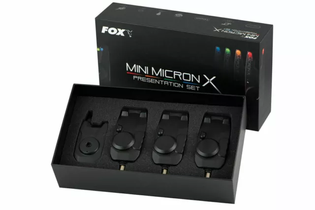 Brand New Fox Mini Micron X Bite Alarm Presentation Sets - 2 Rod or 3 Rod