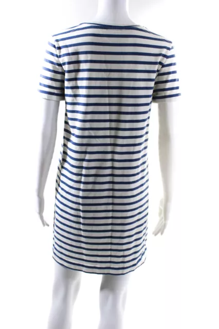 APC Womens Breton Striped Short Sleeve Tee Shirt Dress Blue White Size Small 3