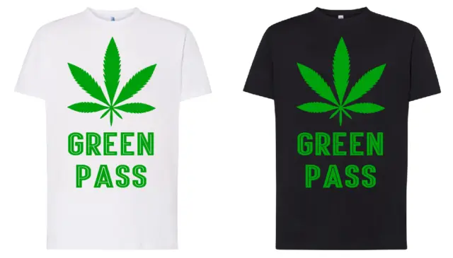 maglietta GREEN PASS 100% ORIGINALE LOL divertente t-shirt tshirt uomo Marijuana