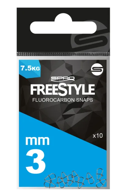 Spro Freestyle Reload Fluorocarbon Fluoro Snaps 3mm 3,5mm 4mm 4,5mm 10 Stück NEW