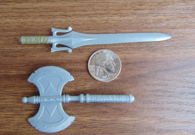 MOTU 7" Scale Figure Weapons He-Man SWORD BATTLE AXE Lot Masterverse Revelation