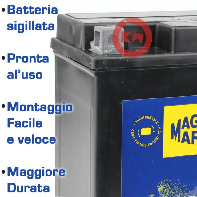 Batteria Magneti Marelli Yb12A-A Honda Cb Sc Nighthawk (Pc05) 450 1983 1984 1985 2