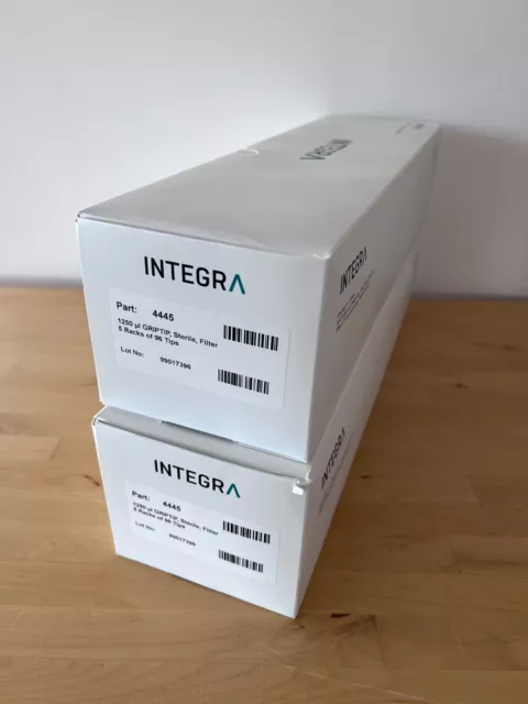 INTEGRA 4445 GRIP TIP 1250 µl, Sterile Filter 5 Racks of 96 Pipette Tips GRIPTIP