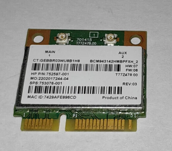 Carte Wi-Fi Broadcom BCM94313HMGB Pour Toshiba Satellite L635 - Occasion Fonctionnelle