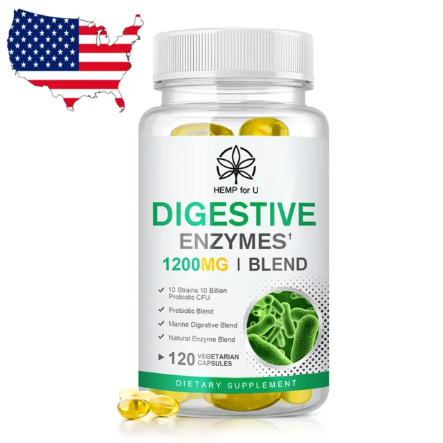 Digestive Enzymes Prebiotic & Probiotics Gas,Constipation & Bloating Relief 120p
