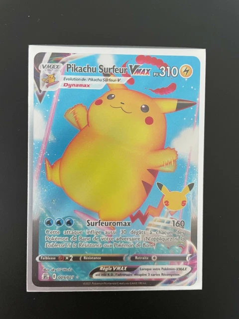 Coffret De 10 Cartes Pokémon – Pikachu Surfeur VMAX 009/025 – Épée Et Bouclier – Édition Célébrations 25 Ans – Cartes Pré-gradées