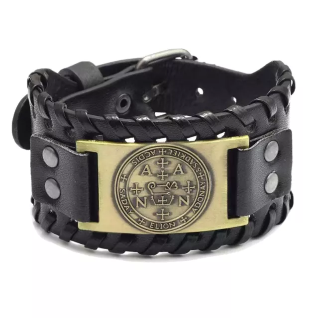 Brazalete De Cuero Para Hombres Con Estilo Vikingo Vegvisir Leather Bracelet