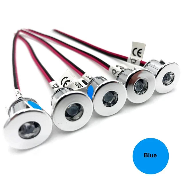 12V SMALL BLUE Led Mini Spot 12 Volt Lights Motorhome Campervan Caravan