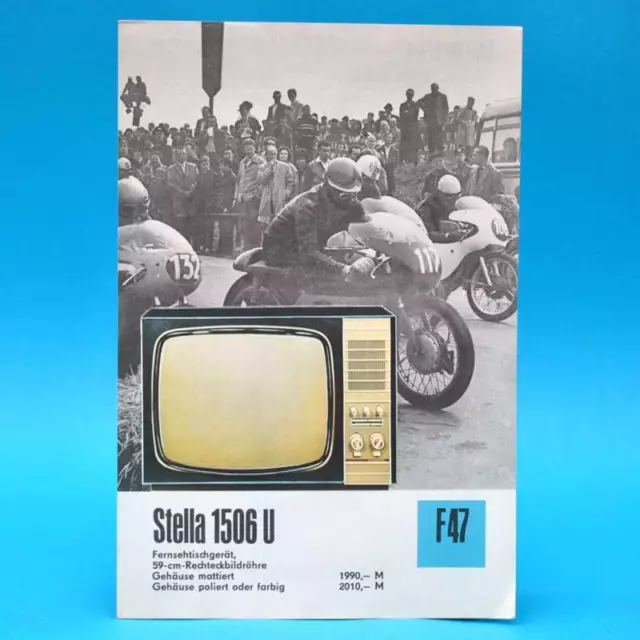 Fernsehtischgerät Stella 1506 U DDR 1971 59-Bildr. | Prospekt Werbung DEWAG F47