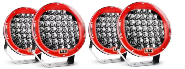 4x 96W Led Arbeit Licht Spot Rot Runde Offroad Nebel Fahren 4Wd Boot Ute Atv SUV