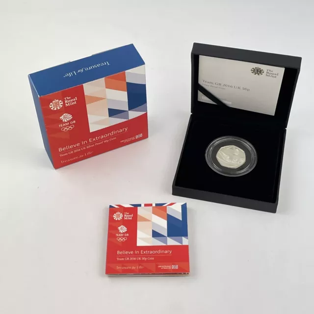 Believe In Extraordinary 2016 Team GB UK 50p Fifty Pence Silver Proof Coin Cased