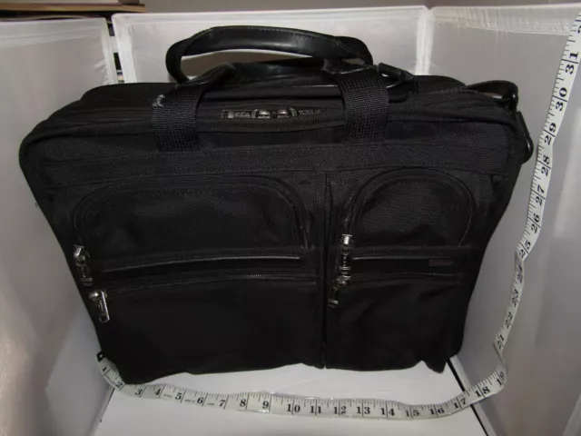 TUMI 26160D4 Black Ballistic Nylon Expandable 17" Laptop WorkTravel Shoulder Bag