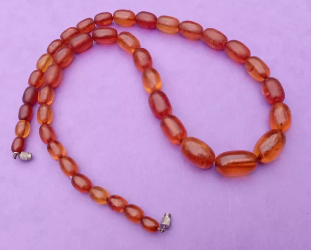 Collier Vintage En Perles De Bakélite Ambre - Bijou Rétro Années 50/60, Occasion