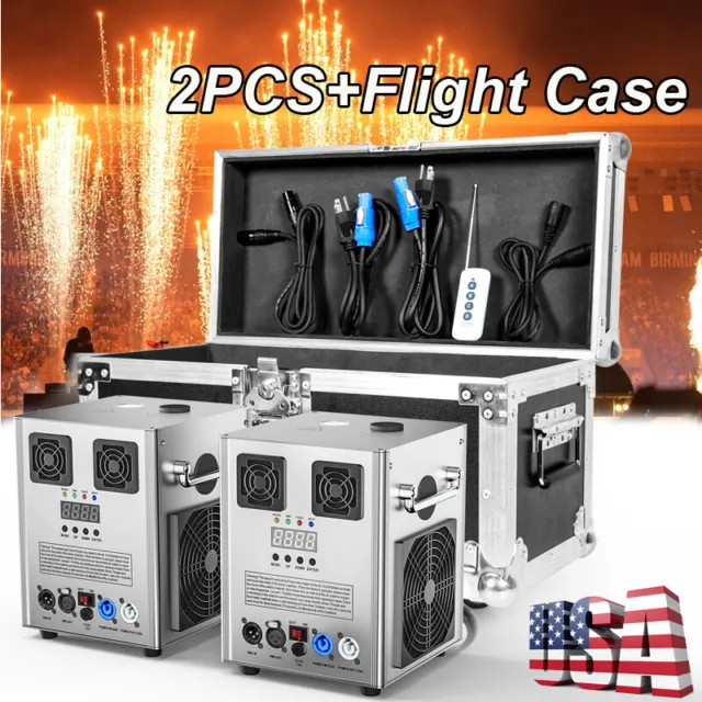 2X Cold Spark Machine 700W Stage Effect DMX Firework DJ Event Party Wedding&Case