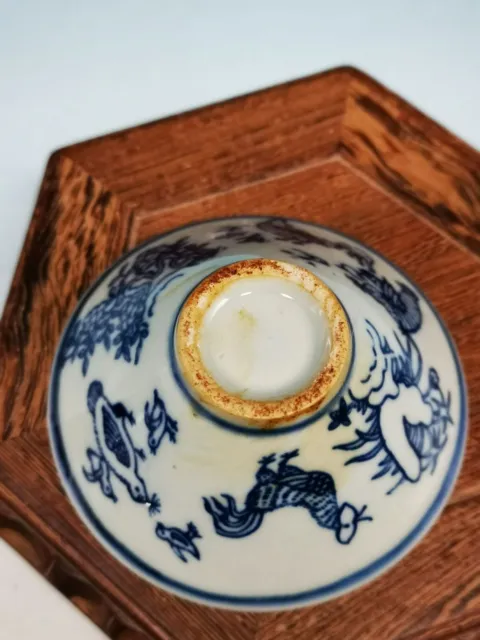 Exquisite Workmanship Old China Blue And White Porcelain Poultry Cup/bowl A77