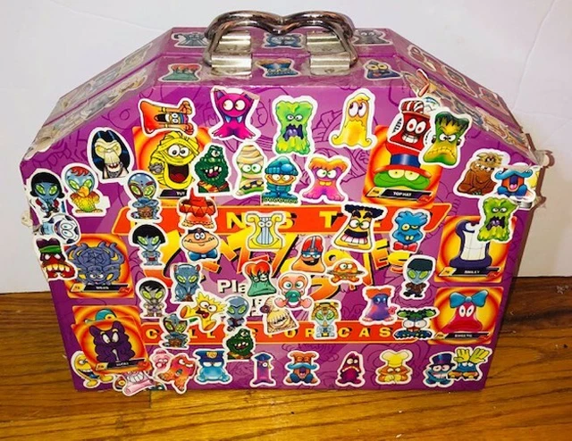 HUGE Lot Gogo's Crazy Bones Carrying Case Alien Clear Black Oversize Bag Vintage