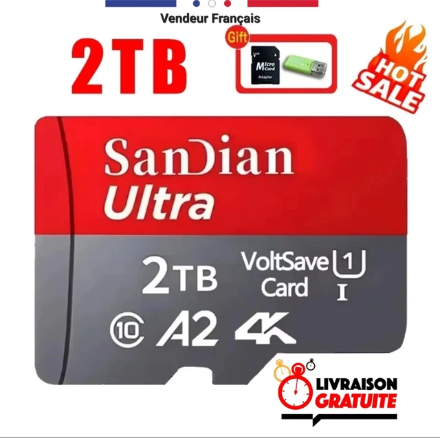 Carte Micro SD SanDian Extreme Pro - 2 To - Haute Vitesse Class 10 - Neuve