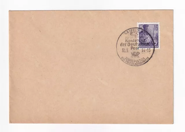DDR Briefumschlag mit Sonderstempel Leipzig C1  vom 30.5.1954 aus Anlass der ...