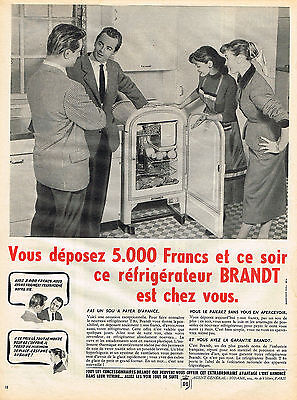 PUBLICITE ADVERTISING 064  1973  BRANDT   réfrigérateur 