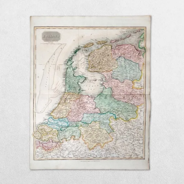 Antique 19Th Century World Atlas Map John Thomson 1814 Europe Holland