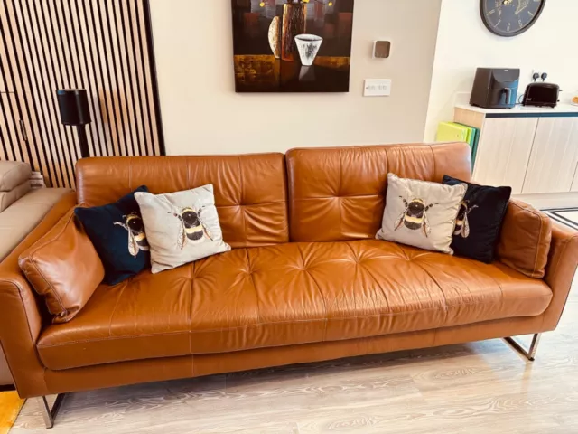 sofa bed 3 seater brown