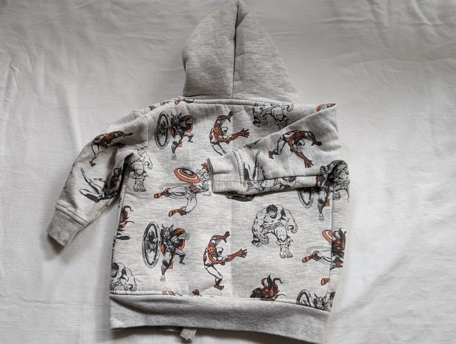Toddler Marvel Sherpa Hoodie Thor Hulk Spider-Man Captain America Gray Sz 18 Mos 3