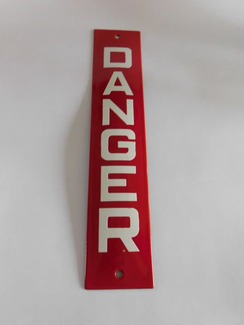 DANGER 12 x 2.5 Inch Porcelain Enamel RED Waterproof Warning Outdoors Steel Sign