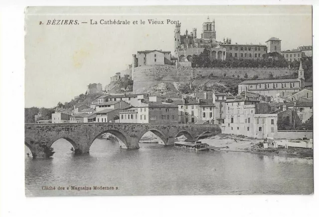 34  Beziers  La Cathedrale Et Le Vieux Pont
