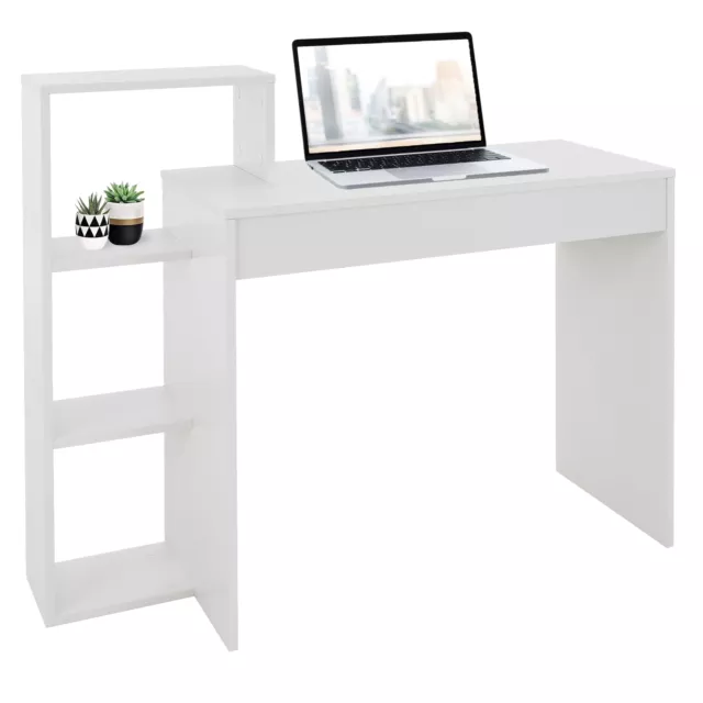 Escritorio con estantes mesa de trabajo de roble blanco mueble para PC despacho
