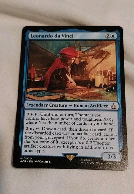 leonardo da vinci mtg card MTG Leonardo Da Vinci Serialized 131/500 Foil PSA 9 Assassin's Creed 1 Of A Kind