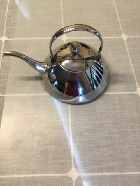 Lepicure 18/10 Stainless Steel Tea Pot Teapot Cool MCM Design Good Shape