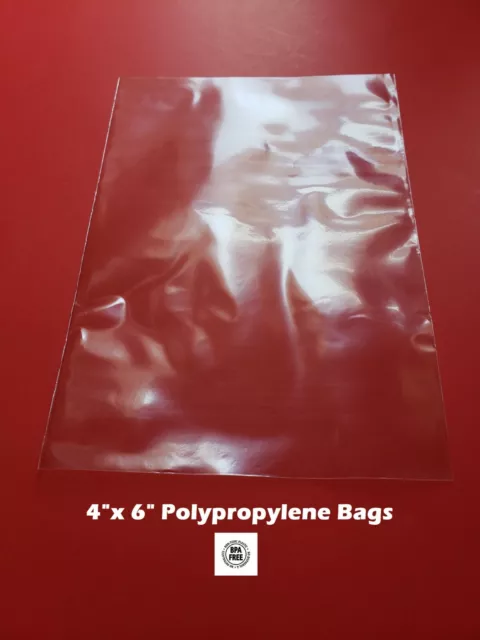 Bolsa de dulces para violonchelo de panadería de polipropileno transparente de 4""x 6"" galletas plástico plano de polipropileno favor