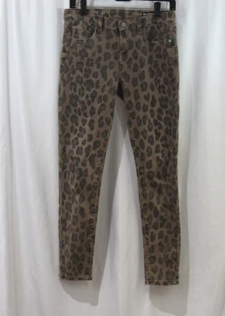 Blank NYC Womens Brown Leopard Print The Reade Crop Skinny Jeans 26