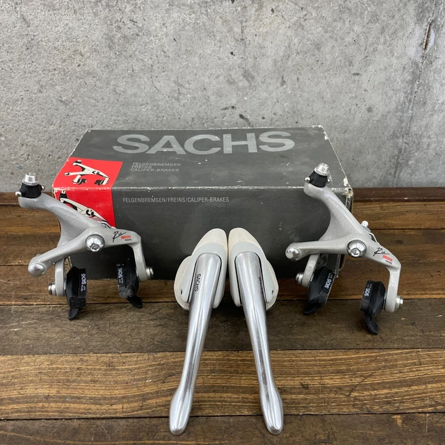 Ensemble De Leviers De Frein VTT Vintage Sachs Rival - Aluminium Noir, 22.2mm, Années 90, NOS France
